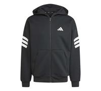 Adidas Giacca felpa Future Icons FI 3-Stripes con zip integrale e cappuccio Nero/Bianco Taglia M