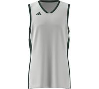 adidas Homme Mens Pulse Speed Bball Jersey, White/Team Dark Green, XL
