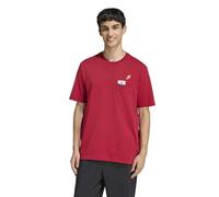 adidas Homme Mini Embroidery Basketball Graphic T-Shirt, Active Maroon, XL