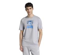 adidas Homme Summer Slides Relax Graphic T-Shirt, Halo Silver, M