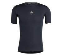 T-shirt adidas TECHFIT Compression Training 3 strisce manica corta nero puro - M