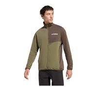 adidas Homme Terrex Multi Climawarm Full Zip Tech Fleece Jacket, Olive Strata, S