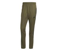 adidas Homme Workout Essentials all-Set 3-Stripes Knit Pant, Olive Strata/Black, L