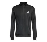 adidas Homme Workout Essentials all-Set 3-Stripes Knit Track Top, Black/Team Dark Green/White/Better Scarlet, XS