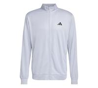adidas Homme Workout Essentials all-Set 3-Stripes Knit Track Top, Halo Silver/Black, S