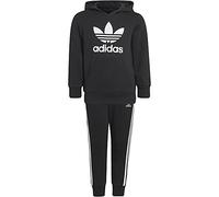 Adidas Hoodie Set, Tuta da Ginnastica Unisex-Bambini e Ragazzi, Black/White, 5-6A