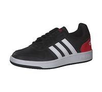 Adidas Hoops 2.0 K, Scarpe da Basket Unisex - Adulto, Core Black/White/Vivid Red, 38 2/3 EU
