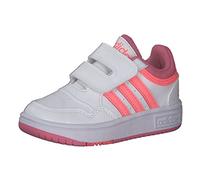 Adidas Hoops 3.0 CF I, Scarpe da Ginnastica Basse Unisex - Bambini, Bianco/Rosso Acido/Rosa, 23 EU