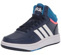 adidas Hoops 3.0 Mid Basketball Shoe, Dark Blue/Blue Rush/Turbo, 5 US Unisex Big Kid