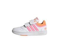 adidas Hoops Lifestyle Basketball Hook-And-Loop Shoes, Scarpe, Cloud White/Beam Pink/Orange, 35 EU