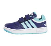 adidas Hoops Lifestyle Basketball Hook-And-Loop Shoes, Scarpe, Dark Blue/Light Aqua/Cloud White, 35 EU