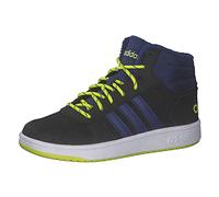 Adidas Hoops Mid 2.0 K, Scarpe da Basket, Core Black/Victory Blue/Acid Yellow, 31 EU