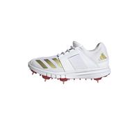 adidas Howzat Spike Junior, Scarpe da Cricket, Ftwr White/Gold Met./Pure Ruby, 23.5 EU