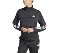 Felpa adidas Iconic Wrapping Snap 3 strisce nero bianco puro donna - S