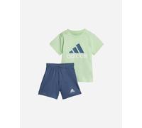 adidas Unisex - Bimbi 0-24 Essentials Organic Cotton Tee and Shorts Set, semi green spark/preloved ink, 3-6 Months
