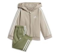 Adidas Infants Essentials Three Stripes Full Zip Fleece Jogger With Hood (Gender Neutral) Wonbei/White 2-3 Anni Green