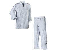 Adidas J650 - Tuta da judo Contest con strisce argentate, bianco, 170