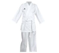 adidas Karate Gi - Uniforme da Karate per Allenamento e Sparring, 100% Poliestere con Inserti in Rete Traspirante, Elastico in Vita, con Cintura Bianca, Bianco, 120 cm