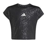 adidas - Kid's All Sports Animal Print Crop T-Shirt - T-shirt 170 grigio/nero