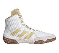adidas Kids' Tech Fall 2.0 Wrestling Shoes (White/Vegas Gold, 2)