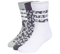 adidas - Kid's YG Leo 3-Pack - Calze casual EU 25-27 bianco/grigio