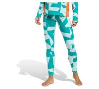 adidas Performance - Leggings base layer sintetici multicolore verde acqua semi flash/semi impatto-Blu XS