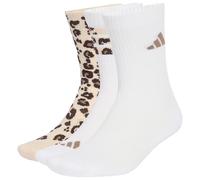 adidas Unisex - Adulto Leo Graphic Socks 3 Pair Pack Socks, Crystal Linen/Khaki Six/dark brown, L