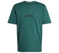 T-shirt adidas Essentials Linear Single manica corta verde scuro nero - XS