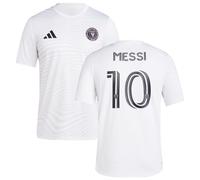 adidas Lionel Messi Inter Miami CF #10 - Maglietta Performance da uomo con nome e numero del giocatore, bianco, M