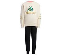 Adidas LK Holiday Set Tuta da Ginnastica, Wonder White/Black, 8-9A Unisex-Bambini