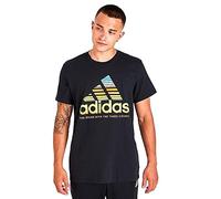 adidas Maglietta da uomo con grafica a gradiente di sport, nero, L