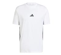 T-shirt adidas Essentials Single 3 Strisce manica corta bianco nero puro - XS