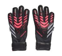 adidas Match Predator Fingersave - Guanti da portiere unisex per adulti, nero/rosso brillante, taglia 3,5