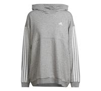 Felpa da donna con cappuccio adidas Essentials Cotton 3-Stripes Gris S