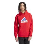 Adidas Felpa da Uomo con Cappuccio Future Icons Badge Of Sport Rossa Taglia L...