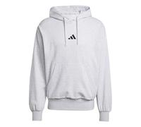 Adidas Men's Essentials Feel Cozy Fleece Hoodie, Light Grey Heather/Black