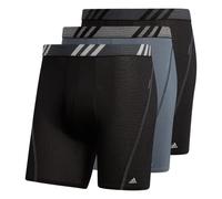 adidas Men's Sport Performance Mesh Boxer Brief Underwear (3-Pack), Black/Onix Grey/Black, X-Large