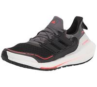 adidas Men's Ultraboost 21 Running Shoe, Grey/Black/Solar Red, 10.5