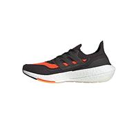 adidas Men's Ultraboost 21 Trail Running Shoe, Carbon/Black/Solar Red, 10