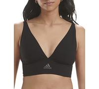 adidas Micro-Stretch Lounge Bra-Seamless Comfort & Support Reggiseno con Scollatura a V, Nero, L Donna