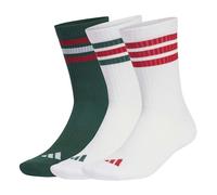 adidas Mixte 3STRIPES CUSHIONED SPORTSWEAR CREW SOCKS 3 PAIR PACK, team dark green/white/better scarlet, 8.5-10