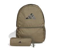 adidas Mixte BACKPACK WITH PENCIL CASE, olive strata/black, One size