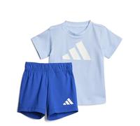 adidas Unisex - Bimbi 0-24 ESSENTIALS BIG LOGO T-SHIRT SET, glow blue/white, 9-12 Months