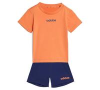adidas Mixte bébé ESSENTIALS LINEAR LOGO T-SHIRT SET, Dusky Orange/dark blue/dark blue, 2-3 Years