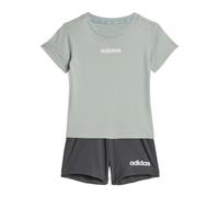adidas Mixte bébé ESSENTIALS LINEAR LOGO T-SHIRT SET, Wonder Sage/white/white, 3-4 Years