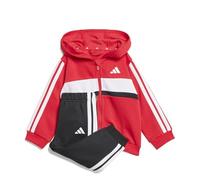 adidas Mixte bébé ESSENTIALS TIBERIO 3 STRIPES FLEECE TRACKUIT, pure ruby/white/black, 3-4 Years