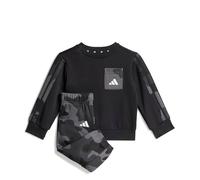 adidas Mixte bébé Seasonal Essentials Infants Camo Fleece Jogger Set in French Terry, black/white, 9-12 Months