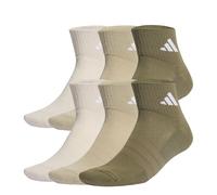 adidas Mixte Cushioned Essentials Ankle Socks 6 Pair Pack, olive strata/Wonder Cargo/wonder alumina, 4.5-6