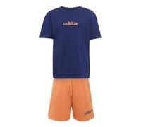 adidas Mixte enfant ESSENTIALS LINEAR LOGO T-SHIRT SET, dark blue/Dusky Orange, 3-4 Years