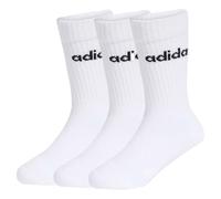 adidas Mixte enfant LINEAR KIDS CREW 3 PAIRS PER PACK SOCKS, white/white/white, 6-7 Years